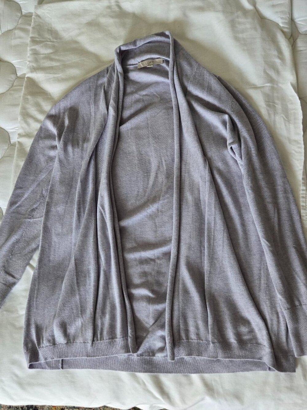 LOFT Open-Front Drapey Sweater Cardigan - M